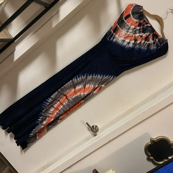 Gorgeous hand tie dye strapless dress - Picture 4 of 5